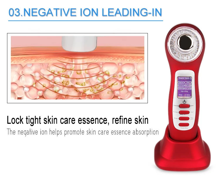 Rechargeable 3 Mhz Ultrasonic ion Therapy Device Skin Care Beauty Ultrasonic Massager machine