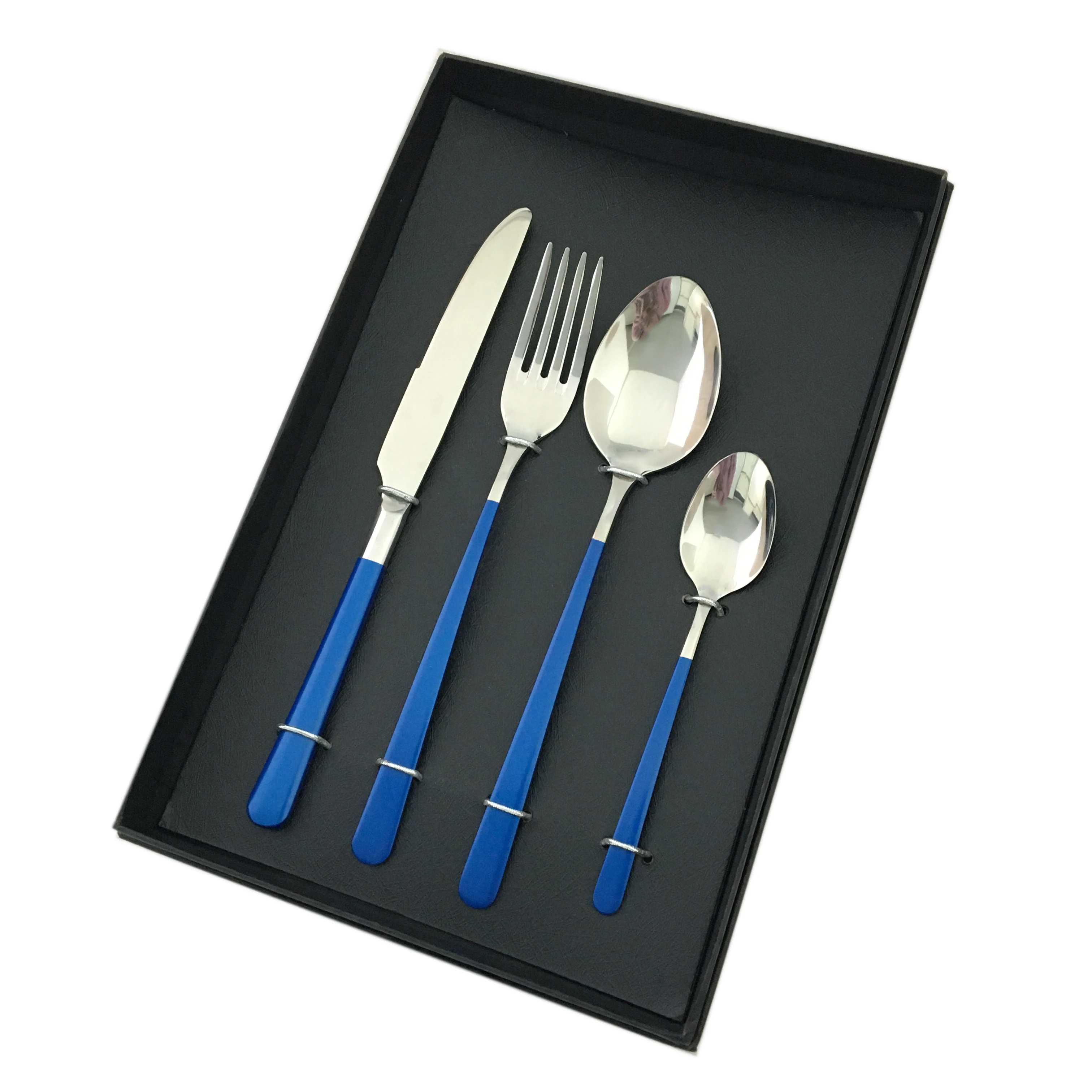Blue Colored Handle Flatware,Stainless Steel Cutlery With Bule Handle