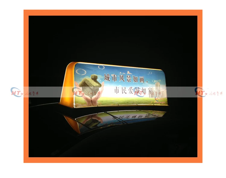 Big size PC plastic transparent taxi top advertising panel