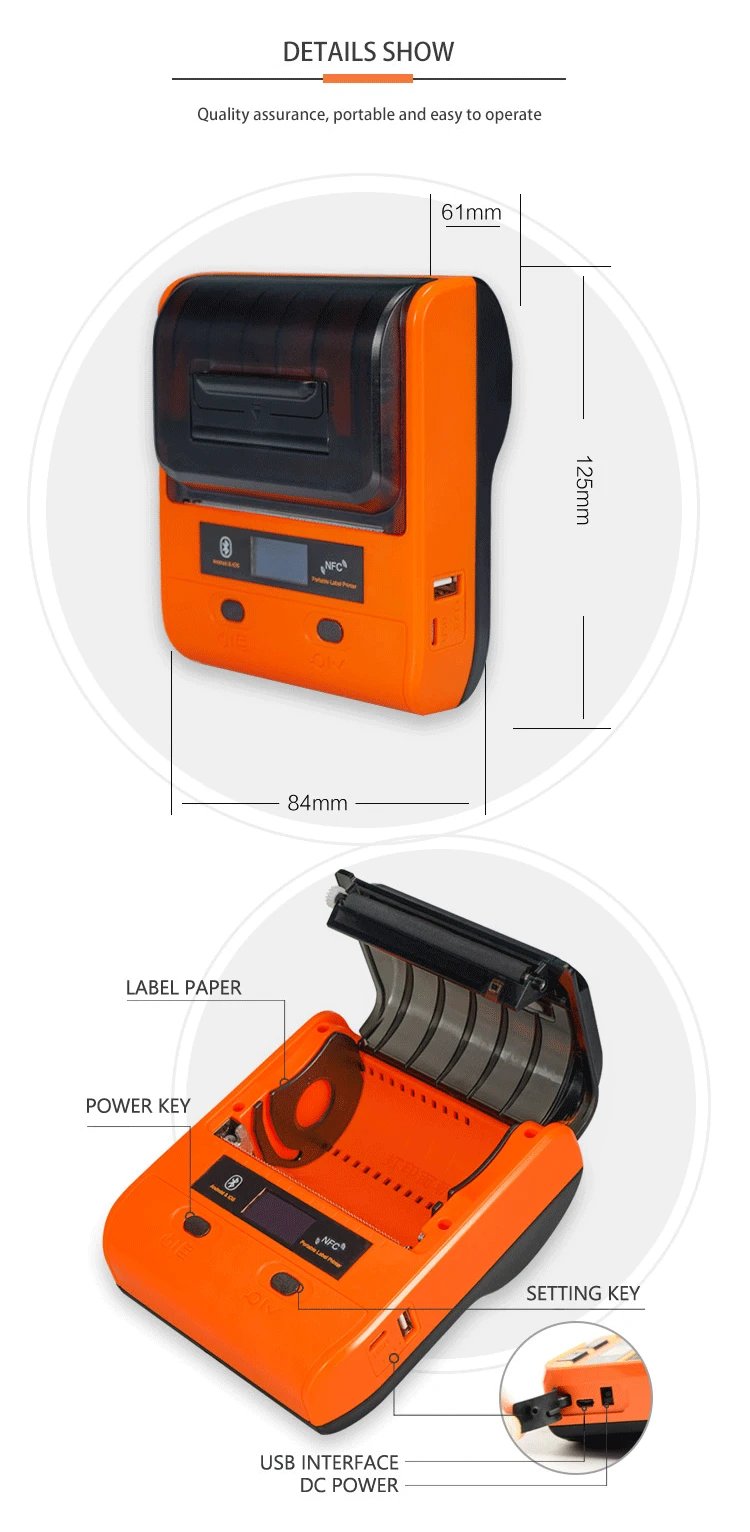 2019 New Color Label Printer Thermal Printing Mobile Bluetooth 3 Inch Label Printer Buy