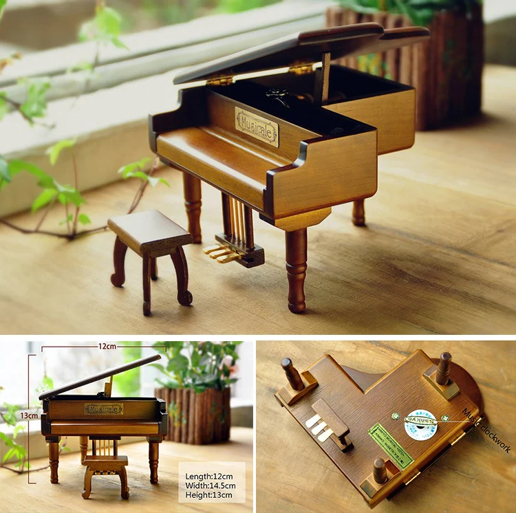 Classical Piano Shape Wooden Music Boxes Mechanism - Buy Wooden Music