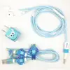 Four-piece set cartoon triple mobile phone earphone charger usb Data line retaining rope protection suitable for IPHONE