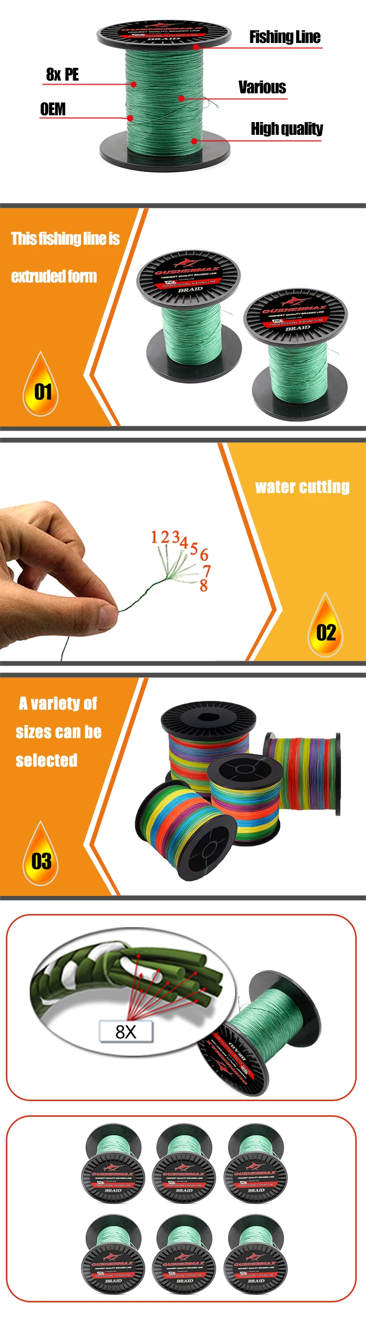 Fishing Tackle 500m 100 Pe Braided Sinking Fly Fishing Line Buy