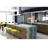 Customized Polished Surface Waterfall Green Color Granite Kitchen Island Top
