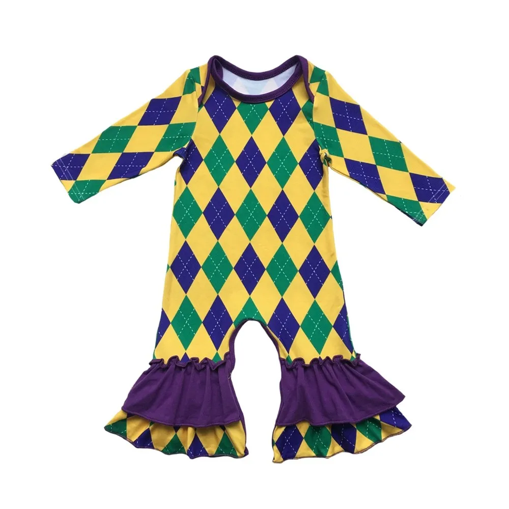 mardi gras romper baby