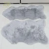 Plain anti slip microfiber shaggy sheepskin grey area rug pad