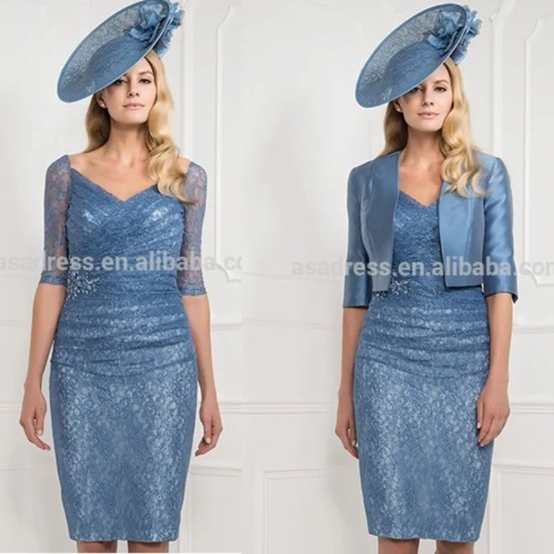 Asamo32 Elegant Wedding Party Gowns Groom Mother Dress With Jacket