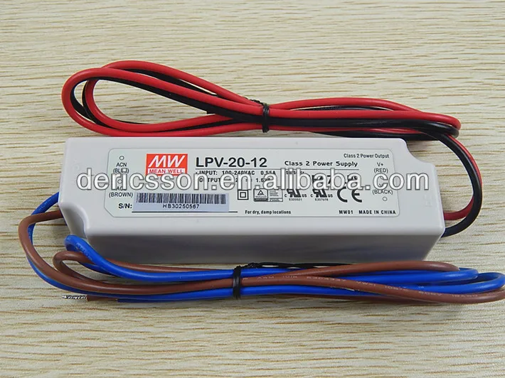 MEAN WELL MW LPV-20-12 POWER SUPPLY LED DRIVER +12V 1.67A OUTPUT 2-Pcs NEW FR 