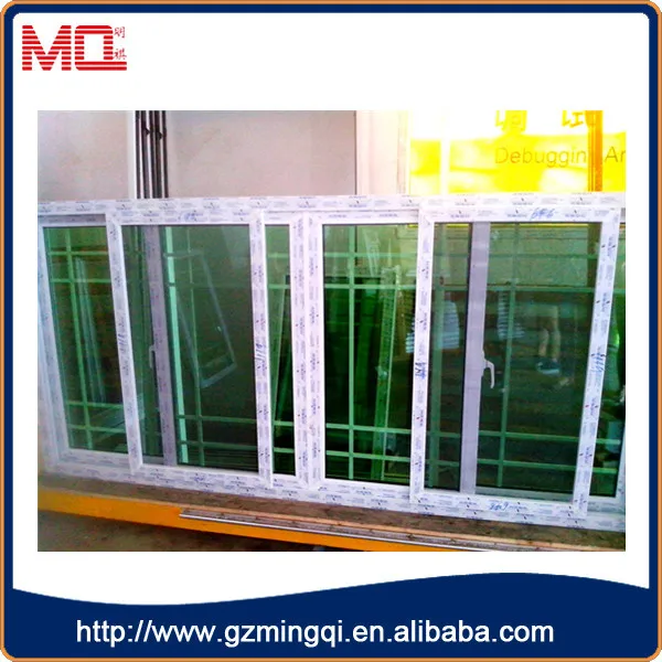 French Style Pvc Green Glass Window Tint With Screen Window Grill