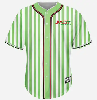 green pinstripe baseball jersey