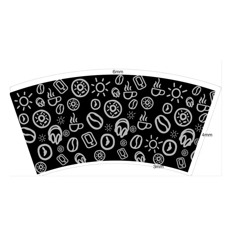 Printed Die Cut Paper Cup Fan for Coffee Cup - Eco-friendly