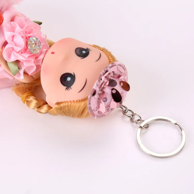 10 Styles Fur Princess Dolls Keychain Cute Doll Keyring Key Rings For