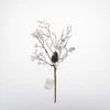 Pine cone flocked snow white berries twig pick Christmas tree decorations wholesale #63142