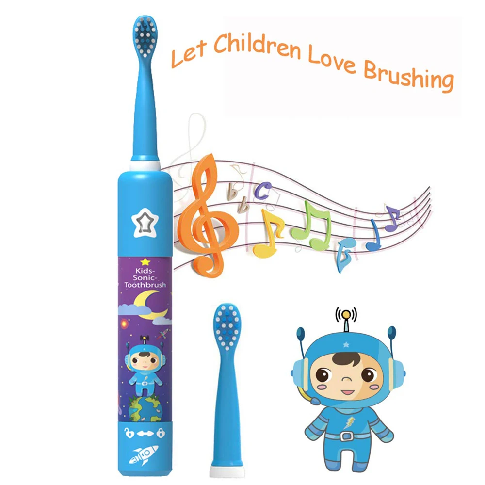 Rechargeable Silicone Kids Cute Sonic Music Toothbrush Baby Electric