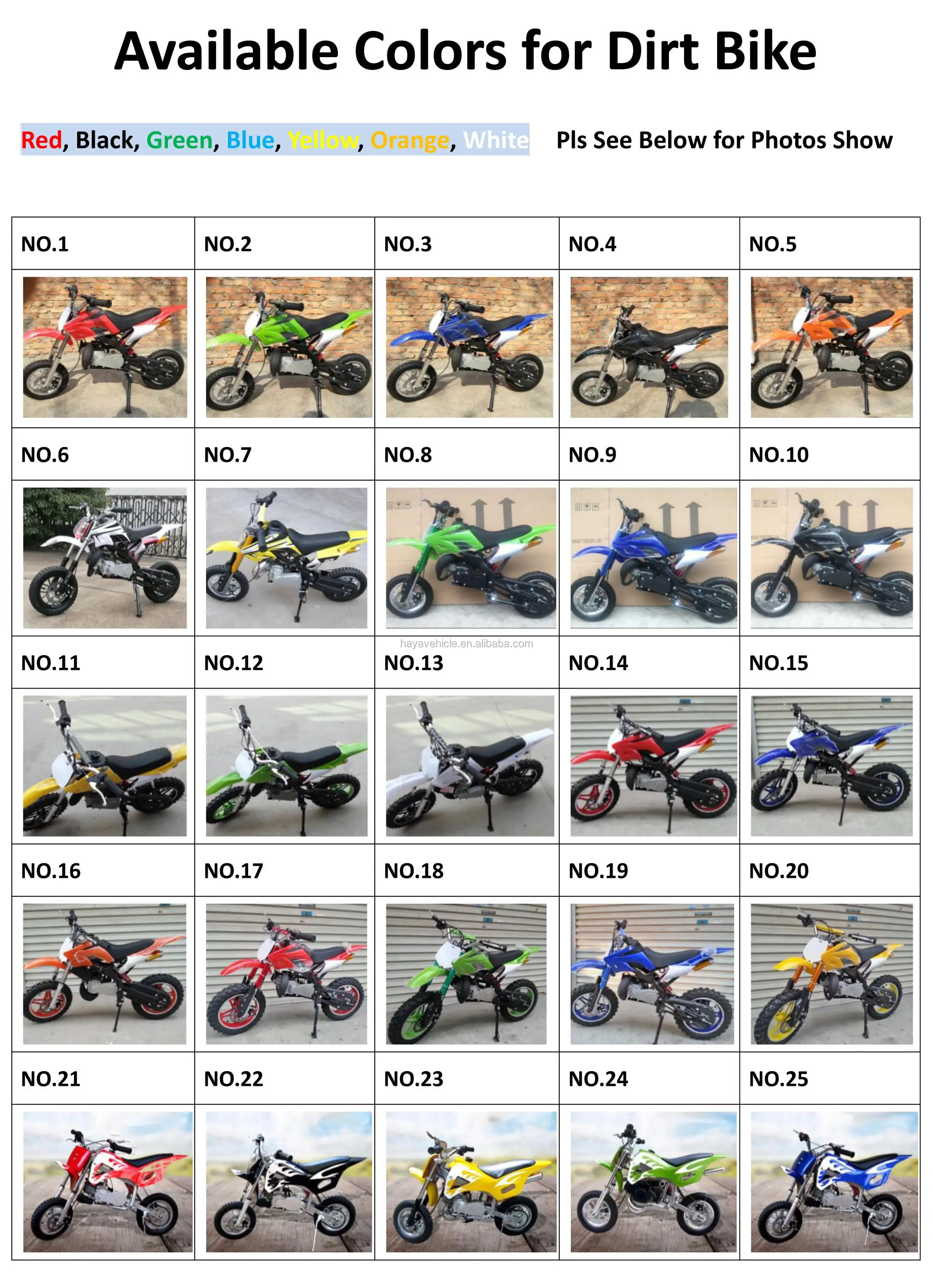 Colors for Dirt Bike