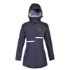 Women's long pattern hooded fleece lined waterproof softshell jackets