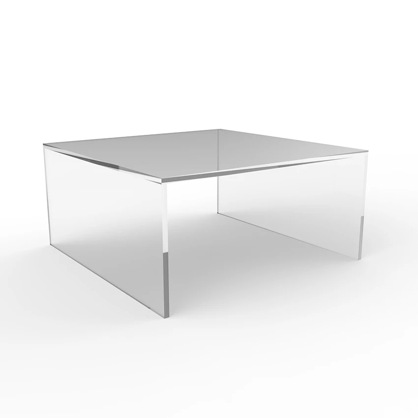 Modern Acrylic Crystal Lucite Coffee Dining Table Set Tempered Glass Top Custom Legs Furniture