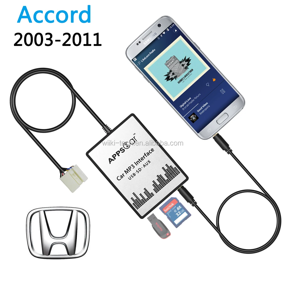 Car Usb Sd Card Mp3 Player Radio Car Aux In Adapter For Honda Accord 03