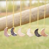 Fashion accessories women box chain design druzy jewelry moon shaped gold gemstone necklace