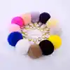 rabbit fur keychain / rabbit fur pompon ball / real rex rabbit fur pompom wholesale