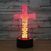 Freedom In God Creative Cross Night Lights Dimmable Colorful Lamp 3D Optical Illusion Visual Lamp Table Desk Lamp With USB
