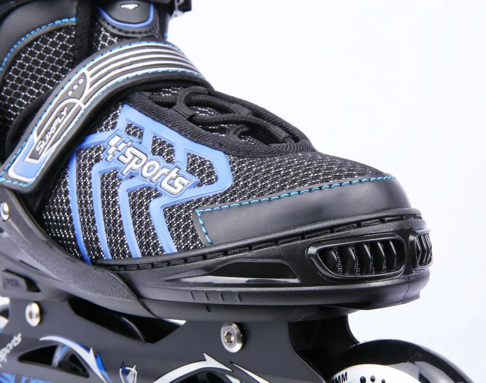 4 Big Pu Rubber Tire Wheels Roller Inline Skates Free Style Skates In