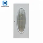 Fangda best price big oval glass door inserts, exterior glass door, oval glass steel entry door