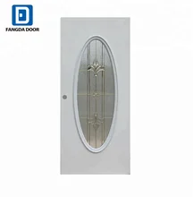 Fangda Лучшая цена большие овальные стеклянные дверные вставки, уличная стеклянная дверь, овальные стеклянные стальные входные двери