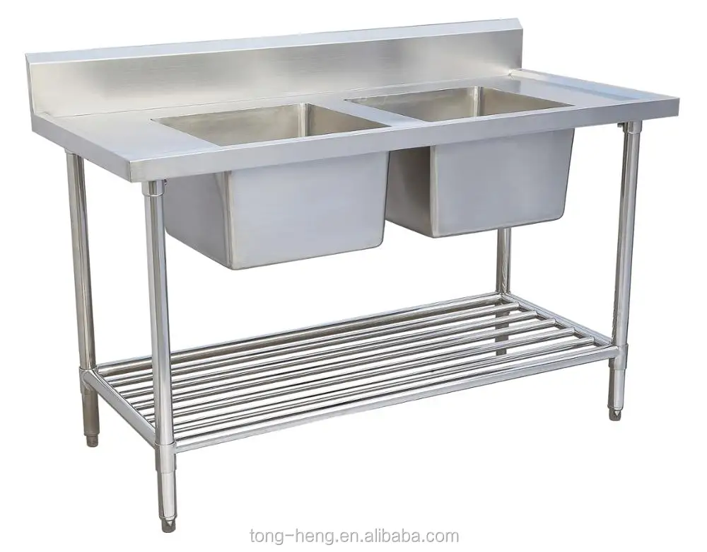 High Quality Adjustable Leg & Under Shelf Stainless Steel Kitchen