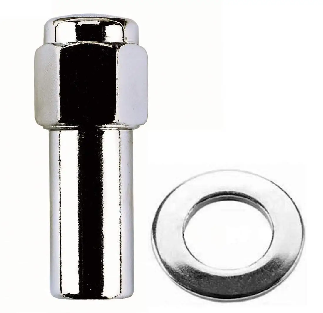 McGard 69128 Chrome Racing Style .490 Shank Style Lug Nuts 7//16-20 Thread Size Box of 100