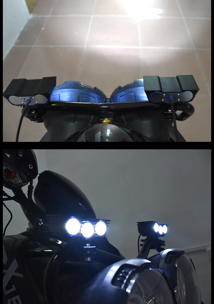 Luz led de trabajo de 20W, luz led de 12v para motocicleta, luz diurna led