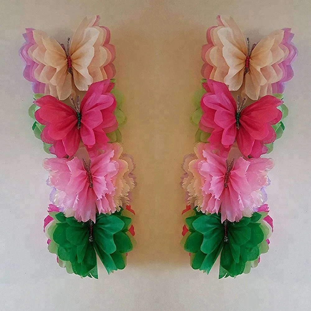 Hanging 11 Ceiling Wall Butterfly Tissue Paper Pom Pom Buy