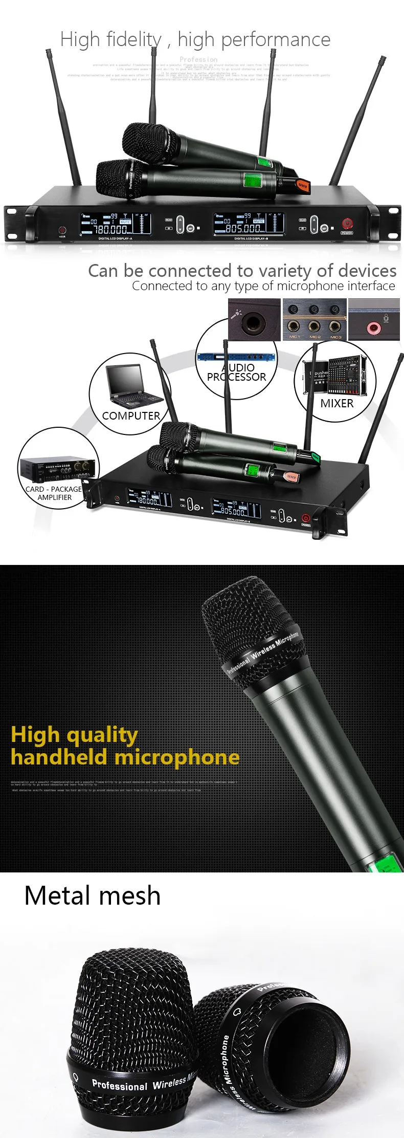 wireless microphone system frequencies fcc band