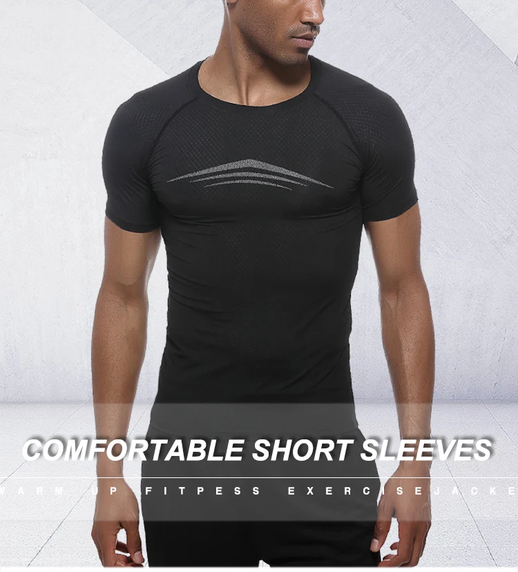 Custom Label Sports Men Clothing Printing T-Shirt Compression Training Wear