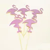 Hawaiian Flamingo Luau Birthday Party Decoration Set Cake Topper