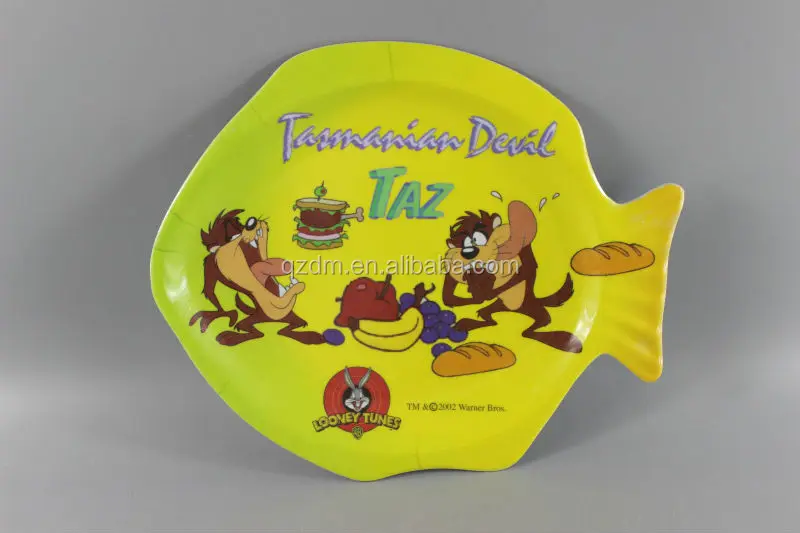 100% Melamine Fish Shape Dinner plate for Kid's