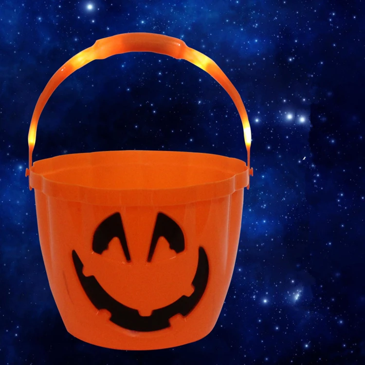 Wholesale Classic Plastic Led Light Halloween Pumpkin Bucket Buy