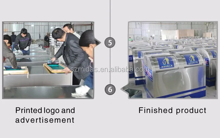 Interior Abierto Grande De Basura,Basura De Acero Inoxidable Puede