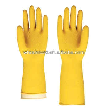 coloured rubber gloves