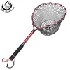 Telescopic Fly Fishing Landing Net Of Aluminum Alloy Frame ,Small Rubber Mesh Magnetic Clip Lanyard