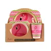 5 Pcs Set Eco-friendly Bamboo Fiber Kids Tableware With Different Animal Shape