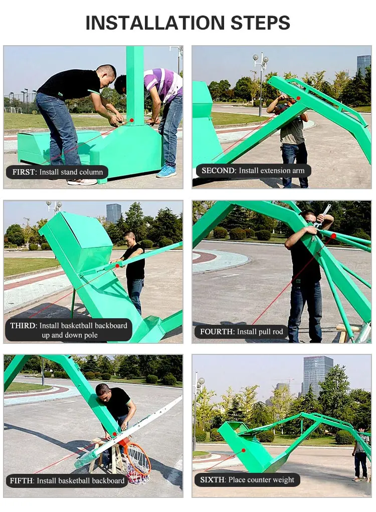 Adjustable outdoor electric hydraulic basketball hoop wall mount goal