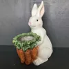 White Rabbit Garden With Carrot Flower Pot Easter Decorations