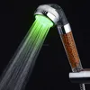 24 setting Colors change automatically temperature sensor chrome spouts water rain led shower head