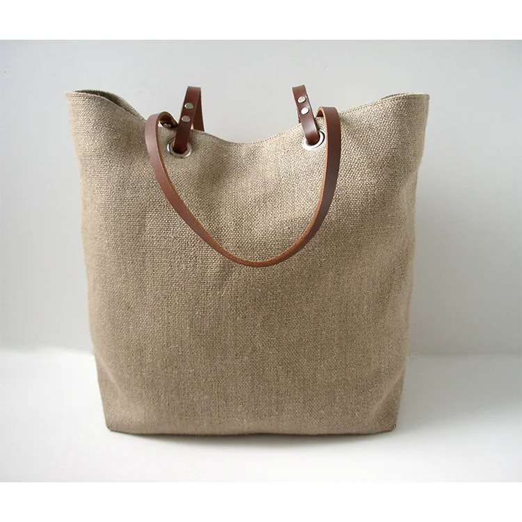 Nice Jute Tote Bags With Leather Handles Whole Good Price Nice Jute Tote Bags With Leather Handles Whole Good Price