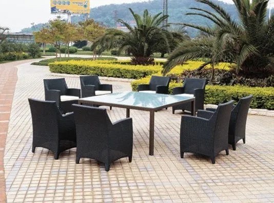 Diseño moderno muebles del patio de mimbre cuadrados juegos de ...