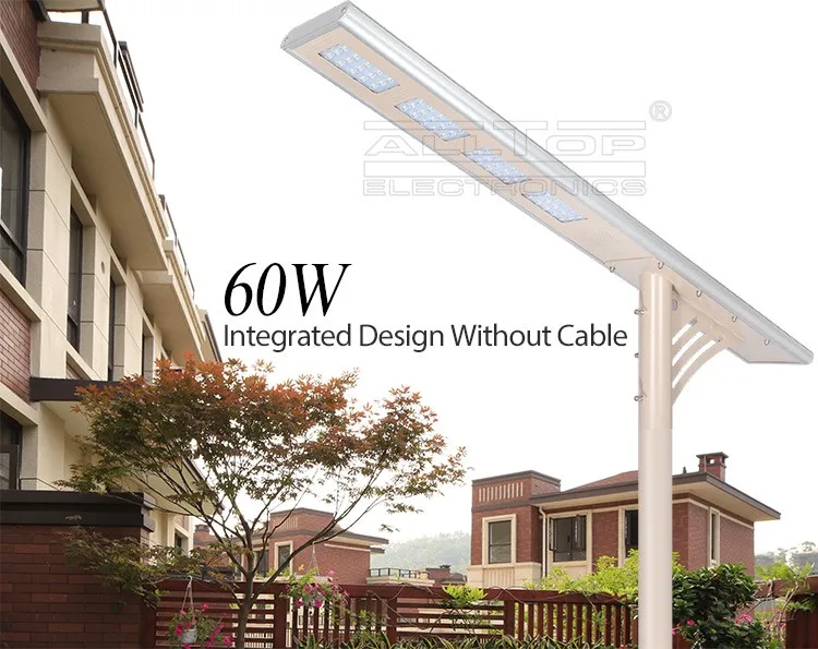 12v high quality sensor cob solar 60w led street light housing