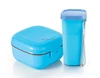 Reusable food grade plastic food container with spoon set drinking water bottle bpa free soup box cutlery set