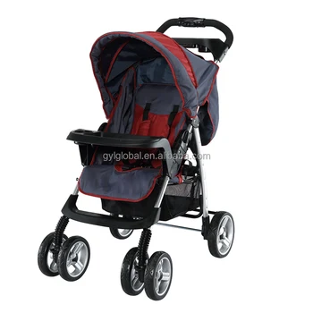 one hand fold double stroller