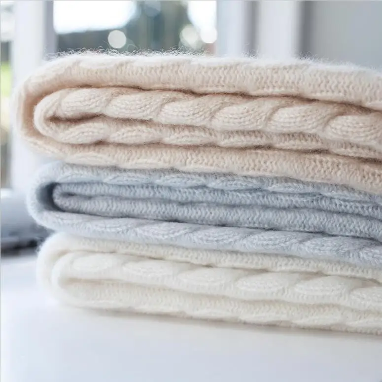 Wholesale Custom Cashmere Blankets Wool Merino Luxury Throw Blanket